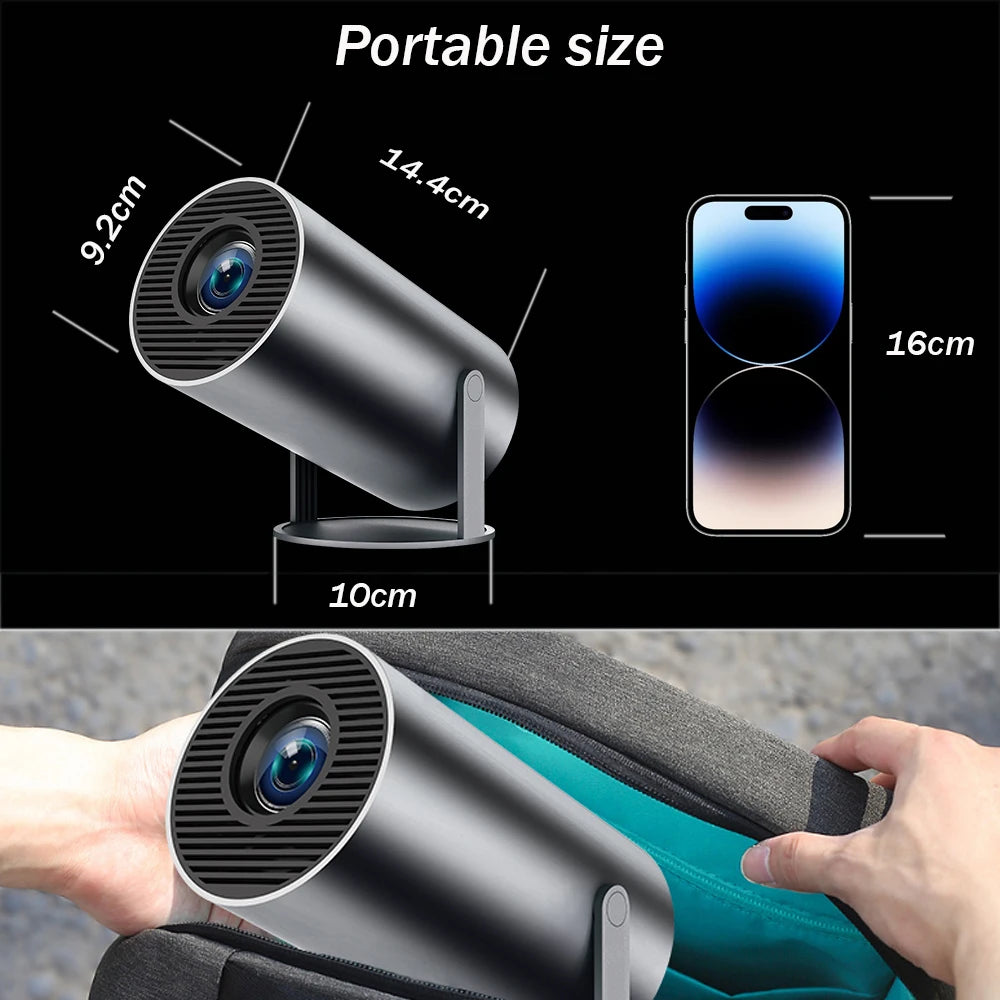 Projetor 4K Portátil  HY300 Plus foco eletrônico remoto  Bluetooth