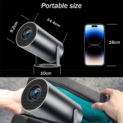 Projetor 4K Portátil  HY300 Plus foco eletrônico remoto  Bluetooth