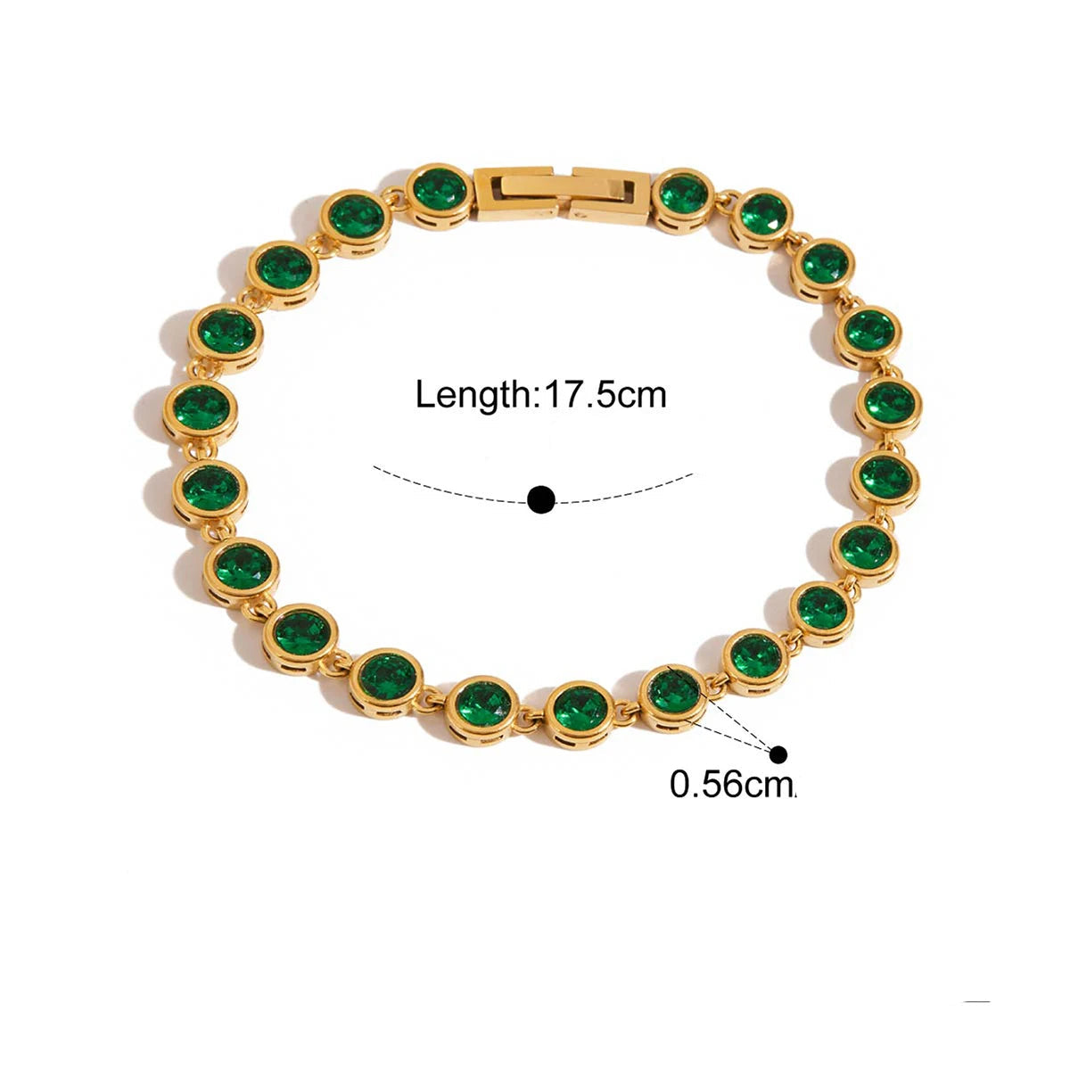 Pulseira com Zircônia Verde