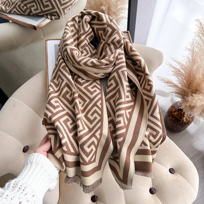 Cachecol Luxo Inverno –  Jacquard, Macio e Quente