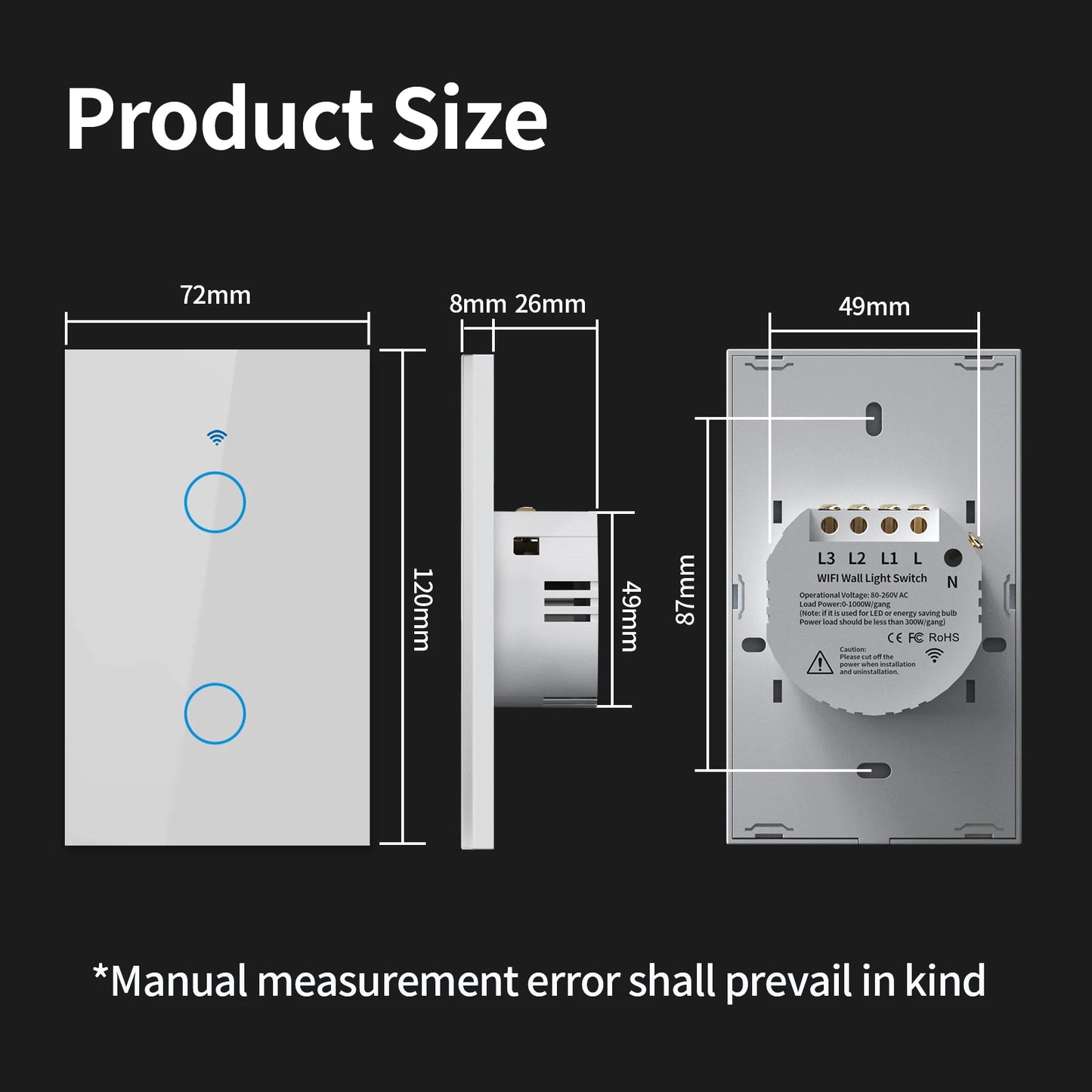 Interruptor de Luz Inteligente com sensor de toque Smart Home