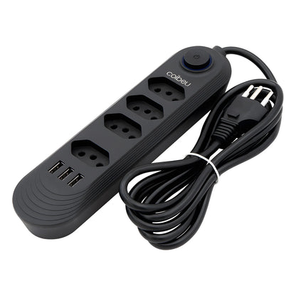 Régua Extensão de Tomadas e Porta USB