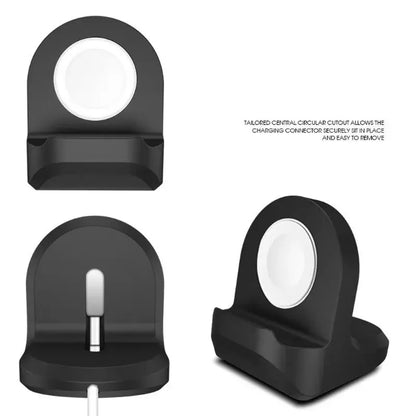 Suporte de Carga em Silicone para Apple Watch – Base Dock Compatível com Séries 1/2/3/4 (38mm, 40mm, 42mm, 44mm