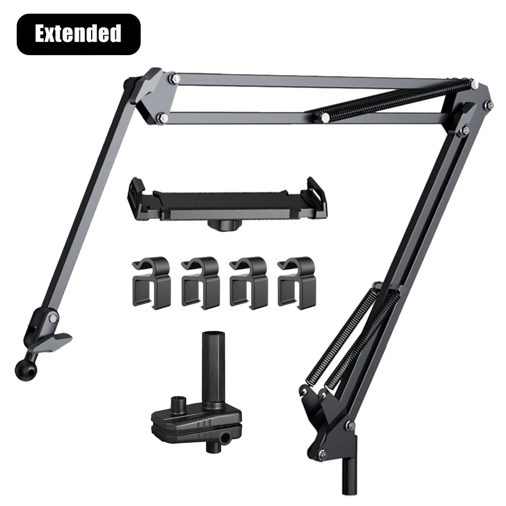 Suporte Giratório para Tablet e Celular – Compatível com Dispositivos de 4'' a 12.9'' | Ajustável com Braço Longo para Cama e Mesa
