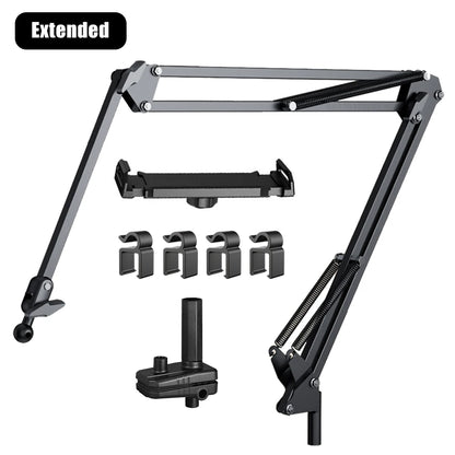 Suporte Giratório para Tablet e Celular – Compatível com Dispositivos de 4'' a 12.9'' | Ajustável com Braço Longo para Cama e Mesa