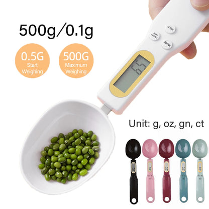 Colher Medidora Digital com Tela LCD — Balança de Cozinha 500g/0,1g