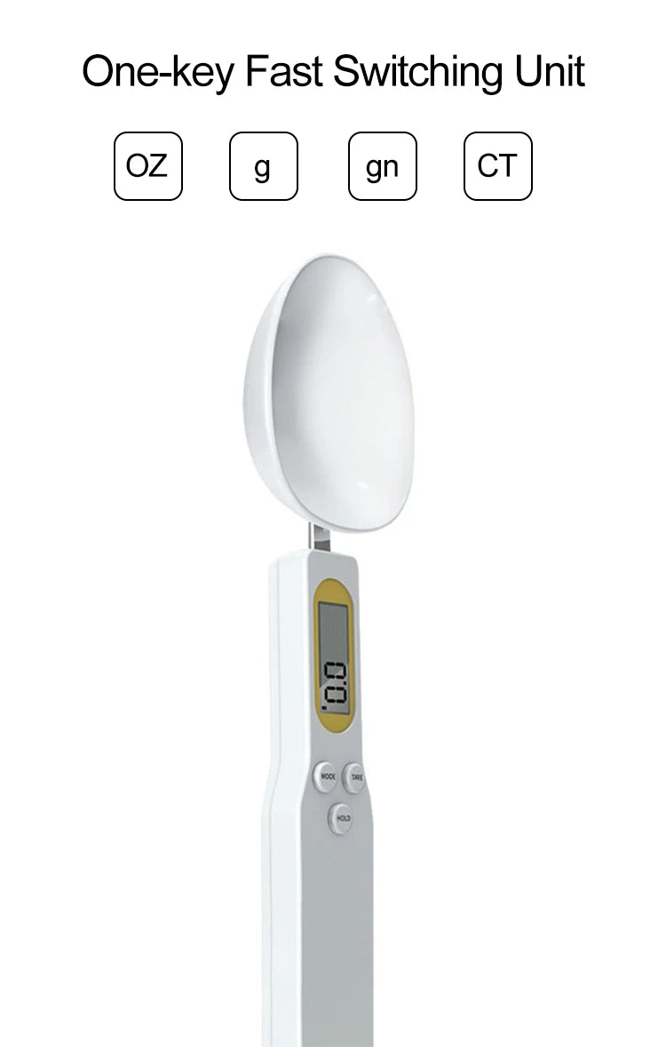 Colher Medidora Digital com Tela LCD — Balança de Cozinha 500g/0,1g