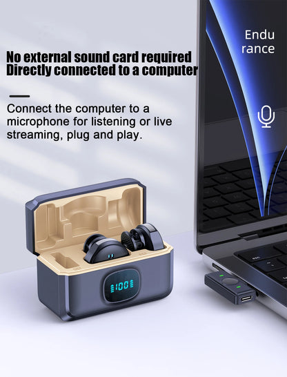 Microfone com Clip Magnético Sem Fio  – Plug and Play com Estojo de Carregamento