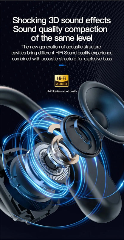 Bone Conduction Headphones Bluetooth Wireless Headphones with Mic Noise Cancelling and Handsfree