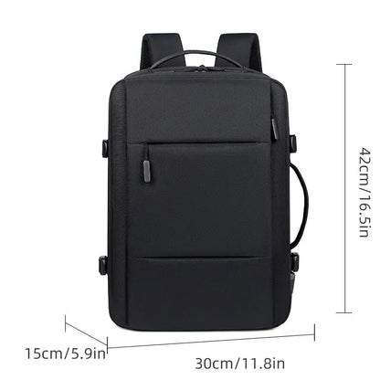 Mochila de Viagem e Trabalho – Impermeável, Expansível, com Porta USB e Compartimento para Notebook 15.6"moch