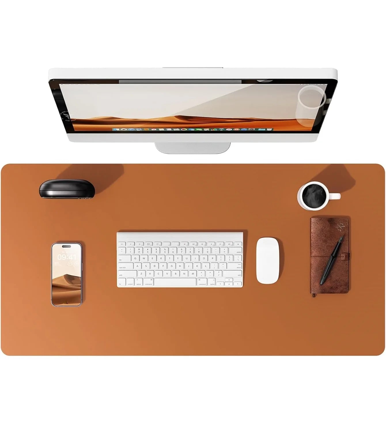 Grande Mouse Pad  Protetor de Mesa Couro PU