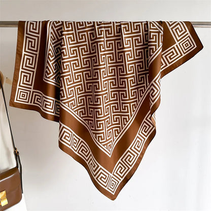 Lenço Feminino Luxo Estampa Elegante – 90x90cm em Cetim