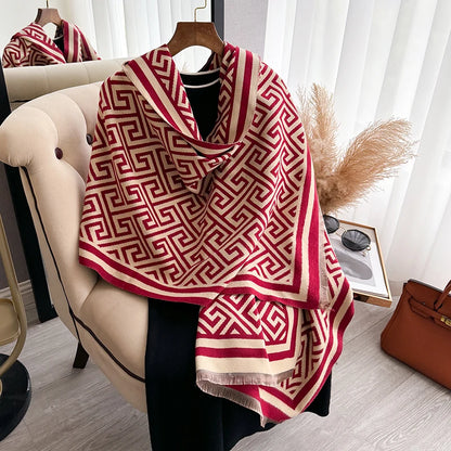 Cachecol Luxo Inverno –  Jacquard, Macio e Quente