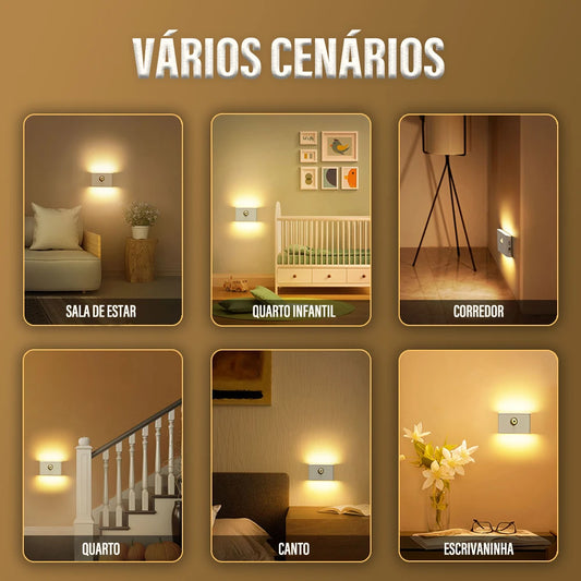 Luz Noturna LED por Indução – Sem Fio, Recarregável via USB