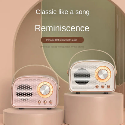 Caixa de Som Bluetooth Portátil - Som Estéreo Retro com Função FM