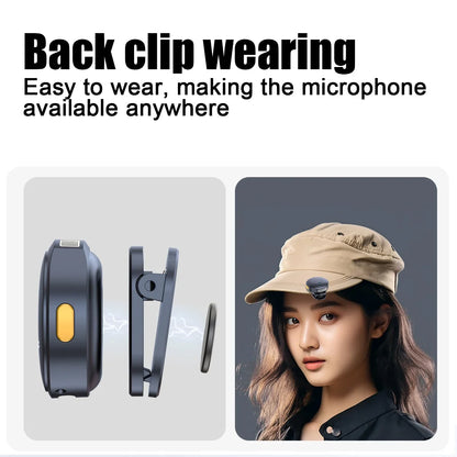 Microfone com Clip Magnético Sem Fio  – Plug and Play com Estojo de Carregamento