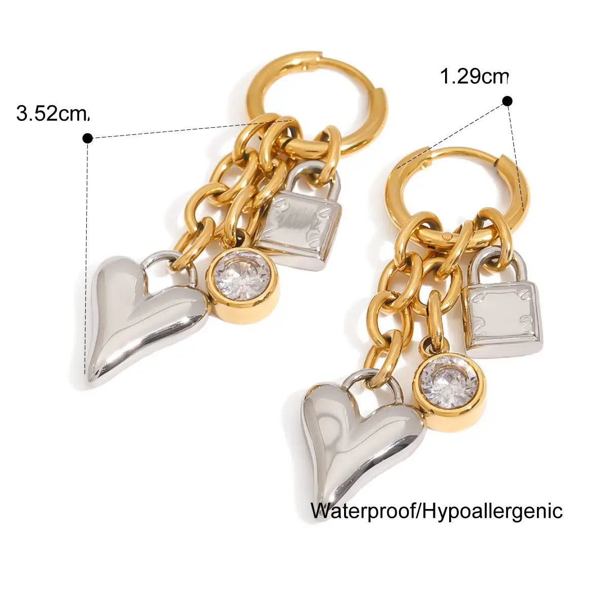 Brinco Coração com Zircônia