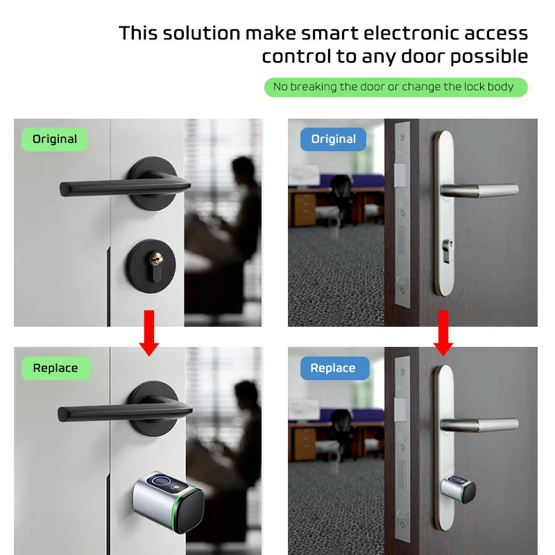 Fechadura Eletrônica Inteligente  – Impressão Digital, Controle por App e BLE, Desbloqueio Remoto