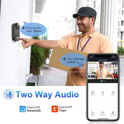 Campainha de Vídeo WiFi Inteligente 1080P Detecção de Movimento
