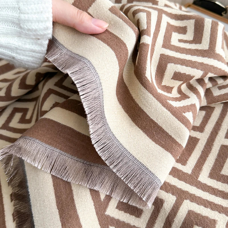 Cachecol Luxo Inverno –  Jacquard, Macio e Quente
