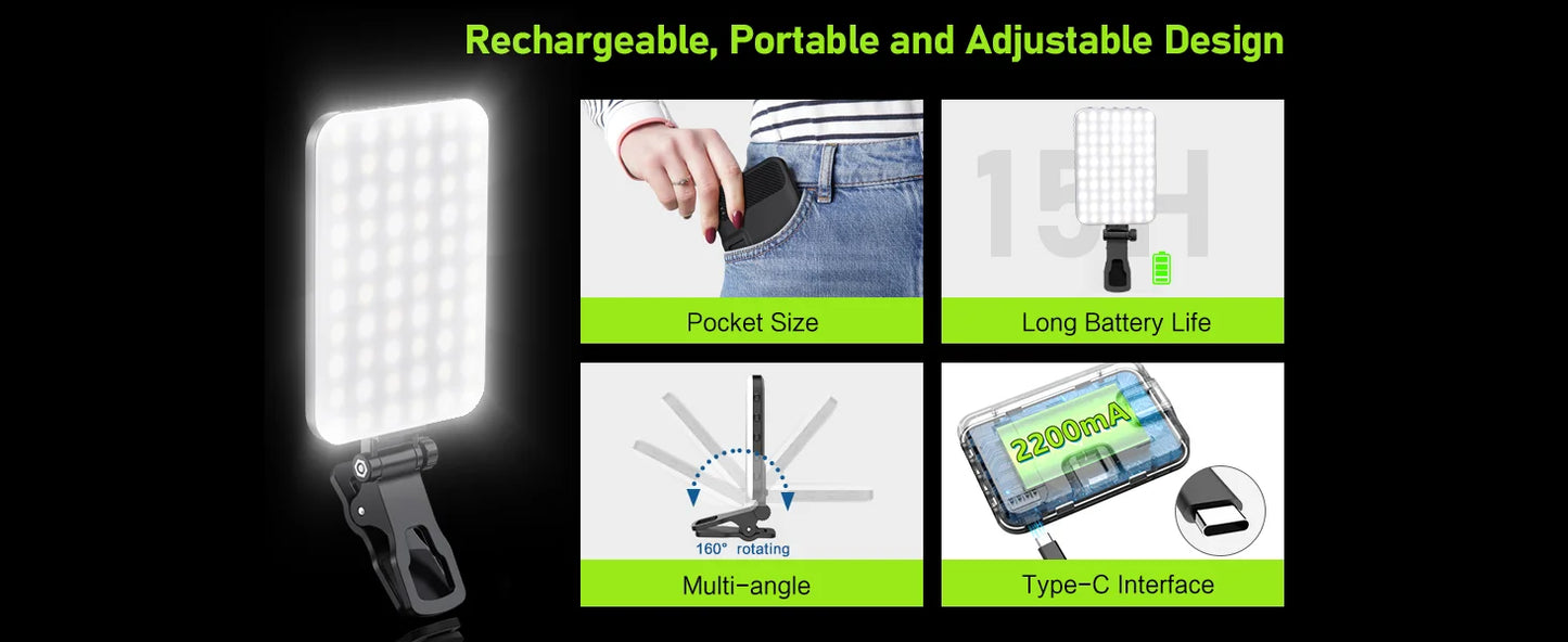 Portable LED Selfie and Video Light