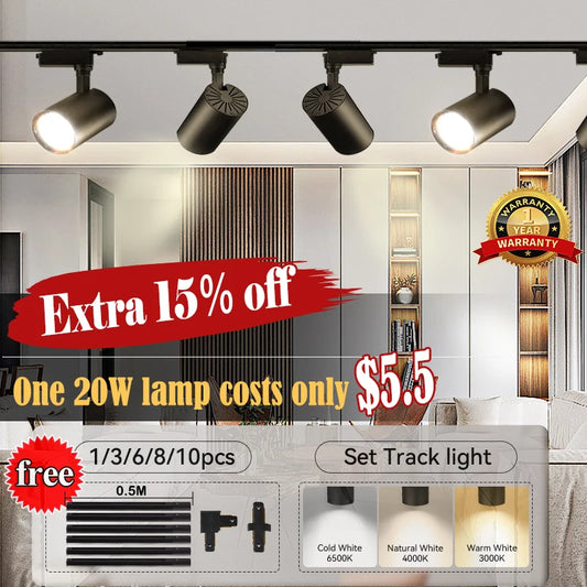 Luminária de Trilho LED – Conjunto Completo
