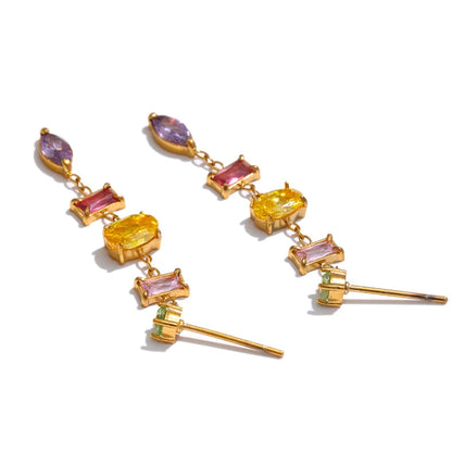 Brincos com Zircônias Coloridas