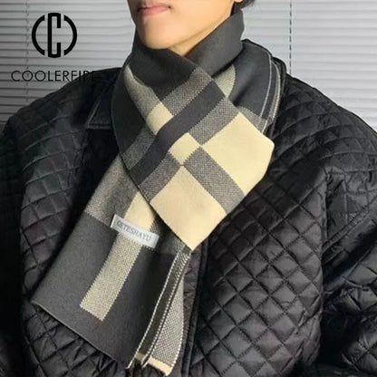 Cachecol Masculino de Inverno – Estilo Patchwork