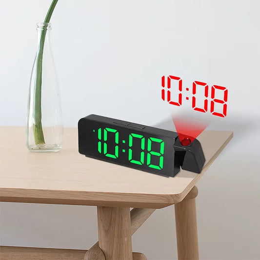 Relógio de Mesa Despertador Digital com Projeção LED Modo Noturno,