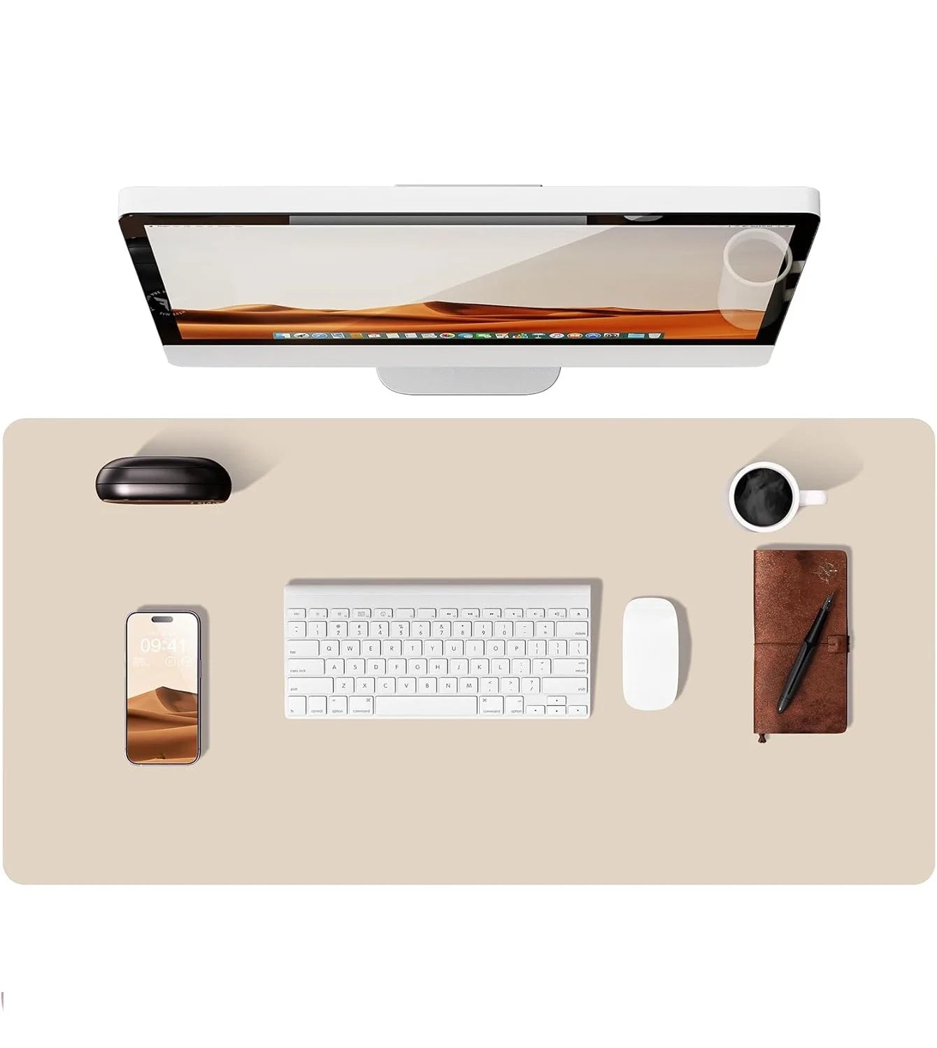 Grande Mouse Pad  Protetor de Mesa Couro PU