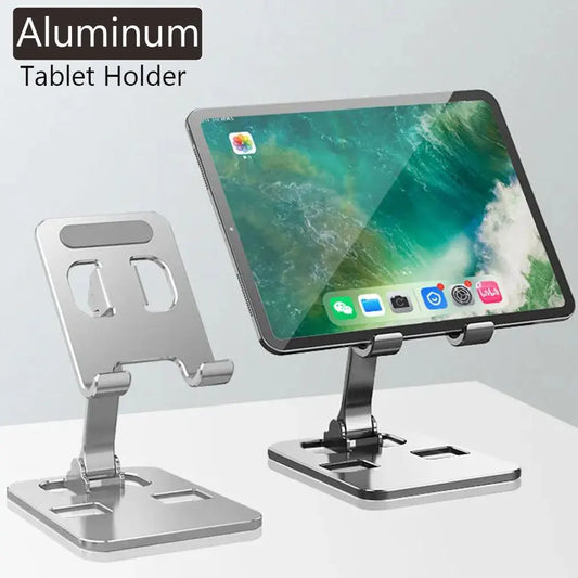 Suporte Universal para Tablet e Celular – Liga de Alumínio, Ajustável e Portátil, Compatível com iPad e Smartphones