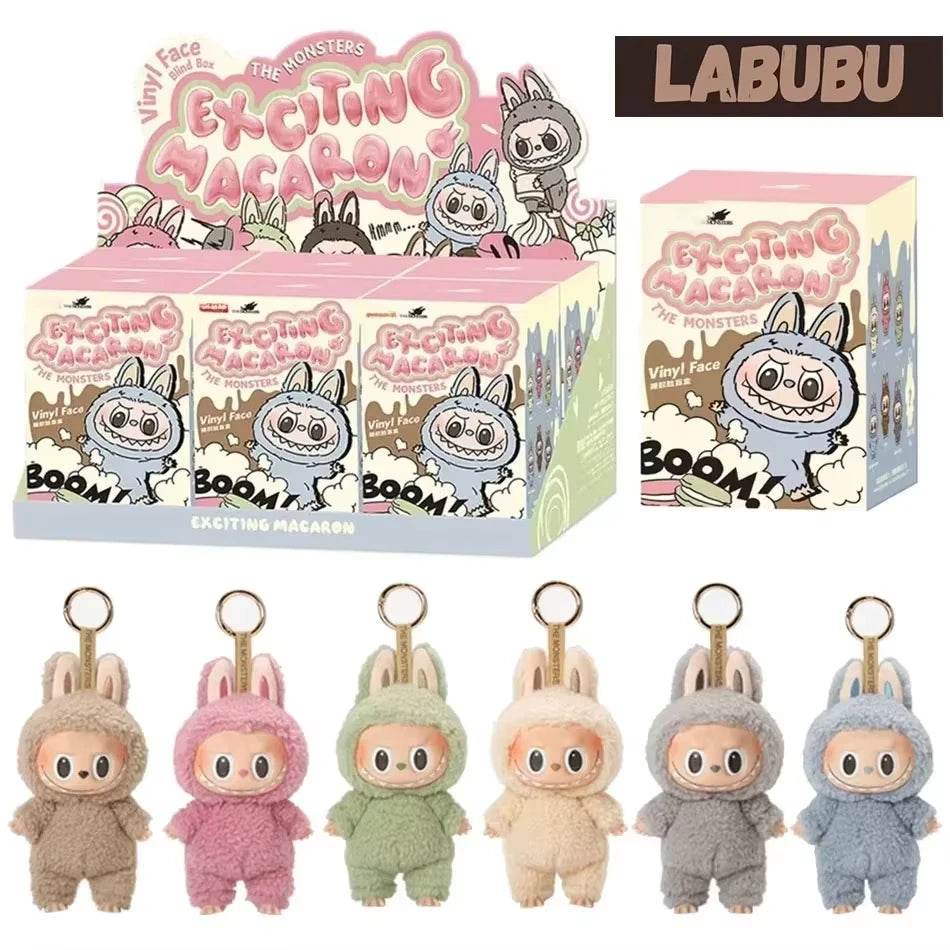 Boneco Labubu Macaron –  Miniatura Decorativa com Chaveiro