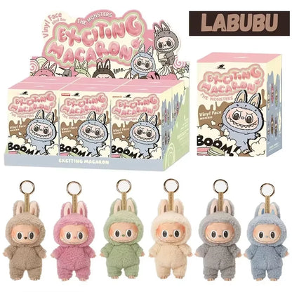 Boneco Labubu Macaron –  Miniatura Decorativa com Chaveiro