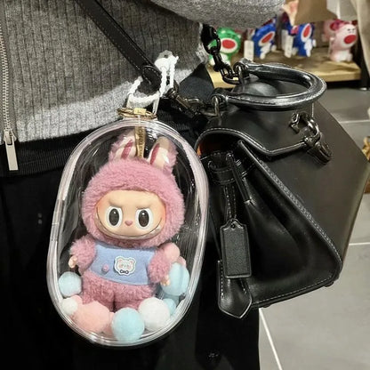 Bolsa Protetora de Vinil para Boneco Labubu – Transparente, à Prova de Poeira