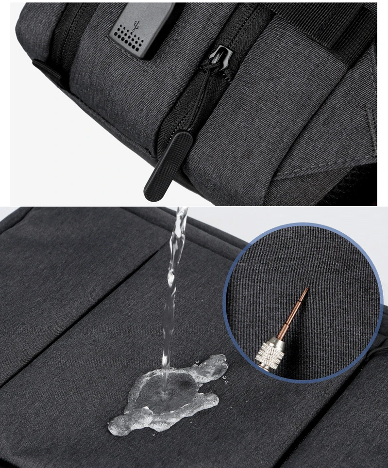 Mochila de Viagem e Trabalho – Impermeável, Expansível, com Porta USB e Compartimento para Notebook 15.6"moch