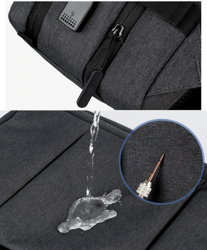 Mochila de Viagem e Trabalho – Impermeável, Expansível, com Porta USB e Compartimento para Notebook 15.6"moch