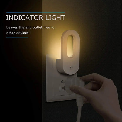 Luz noturna LED com sensor de presença tomada