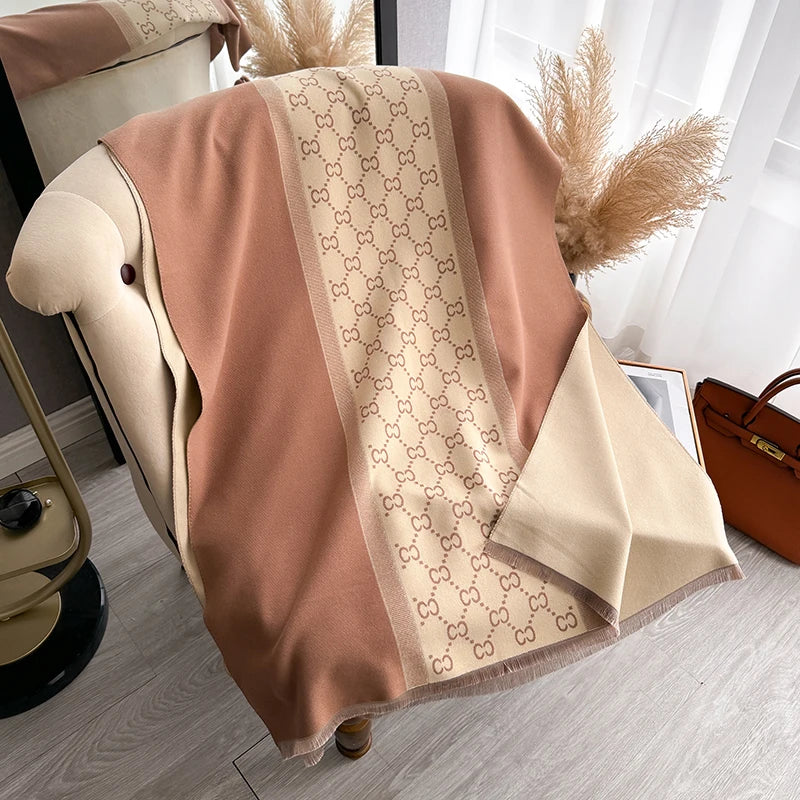 Cachecol Feminino Luxo Inverno – Pashmina  Manta com Toque de Cashmere