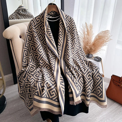 Cachecol Luxo Inverno –  Jacquard, Macio e Quente