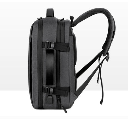 Mochila de Viagem e Trabalho – Impermeável, Expansível, com Porta USB e Compartimento para Notebook 15.6"moch