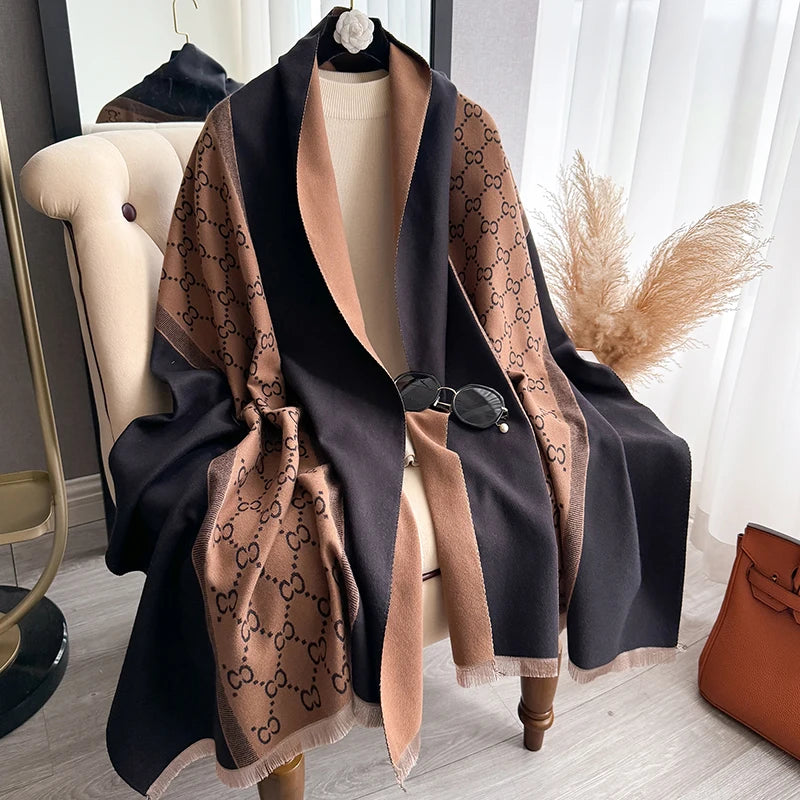 Cachecol Feminino Luxo Inverno – Pashmina  Manta com Toque de Cashmere