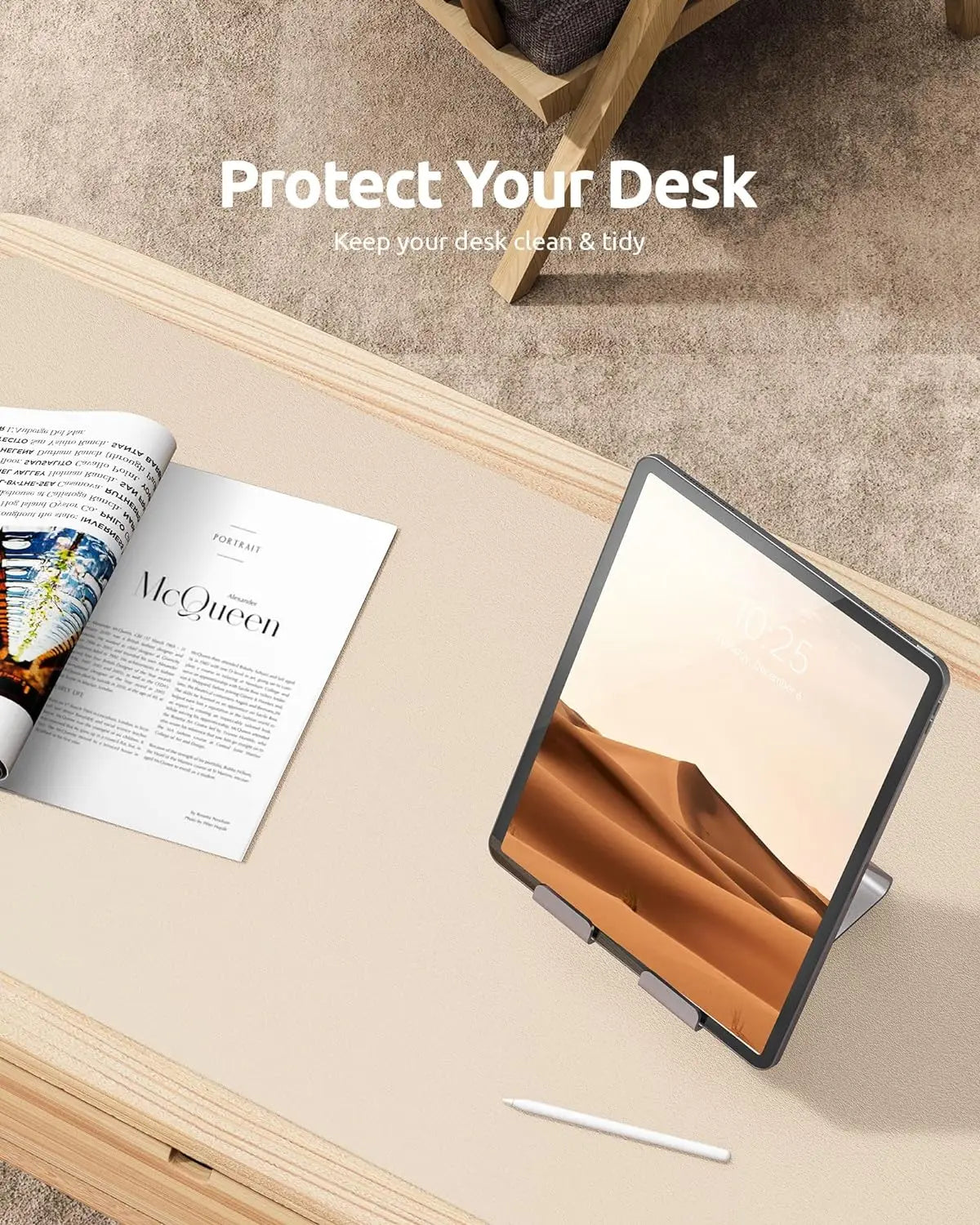 Grande Mouse Pad  Protetor de Mesa Couro PU