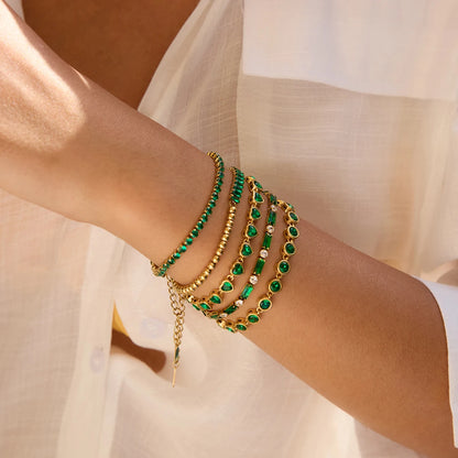 Pulseira com Zircônia Verde