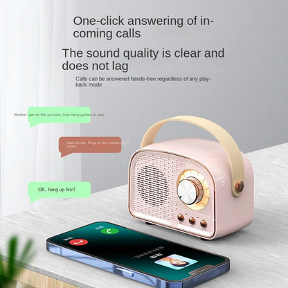 Caixa de Som Bluetooth Portátil - Som Estéreo Retro com Função FM
