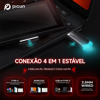 Fone de Ouvido Gamer Sem Fio  - 7.1 Surround, Bluetooth 5.3 e Alta Duração de Bateria