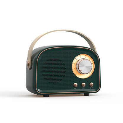 Caixa de Som Bluetooth Portátil - Som Estéreo Retro com Função FM