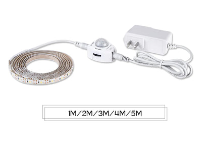 Tira LED Flexível DC 12V com Sensor de Movimento – Luz Noturna de Emergência para Armário, Cozinha e Cama