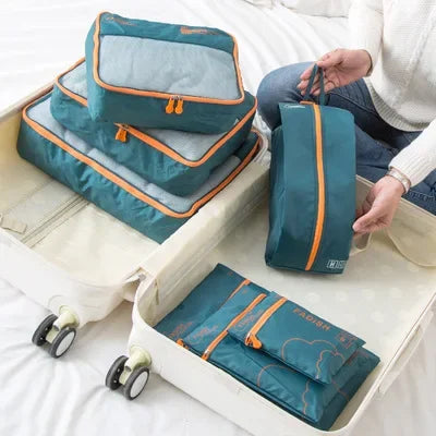 Conjunto de Organizadores de Viagem – 6 ou 7 Peças, Bolsas para Mala, Roupas e Sapatos, Compacto e Portátil