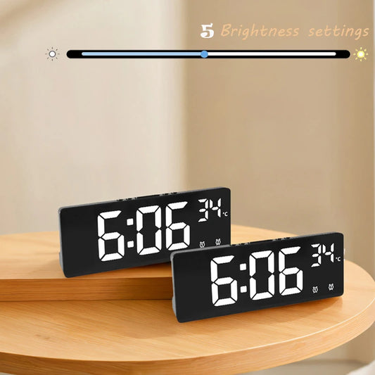 Relógio de Mesa Despertador Digital  Portátil de Mesa Temperatura Grande Display
