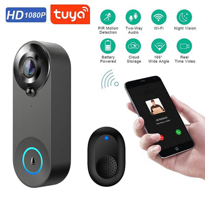 Campainha de Vídeo WiFi Inteligente 1080P Detecção de Movimento